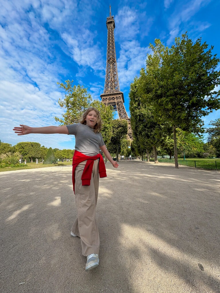 Eiffel Tower with teens